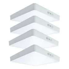 Kit 4 Painel Plafon 25w Led Quadrado Sobrepor Bivolt Foto mini 1
