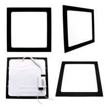 Kit 4 Painel Plafon Led 25w Embutir Quadrado Preto Bivolt Estrutura Branco-frio 110v/220v (bivolt) Foto mini 2