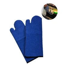 Kit 4 Pares Luva Cozinha Padaria Forno Suporta Temperatura Cor Azul Foto mini 2