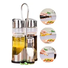 Kit 4 Pçs Galheteiro Vidro Porta Temperos Azeite Vinagre Sal Foto  mini 1