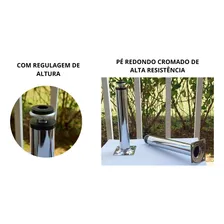 Kit 4 Pé De Cozinha Cromado Redondo Regulável 20cm Reforçado Foto mini 3