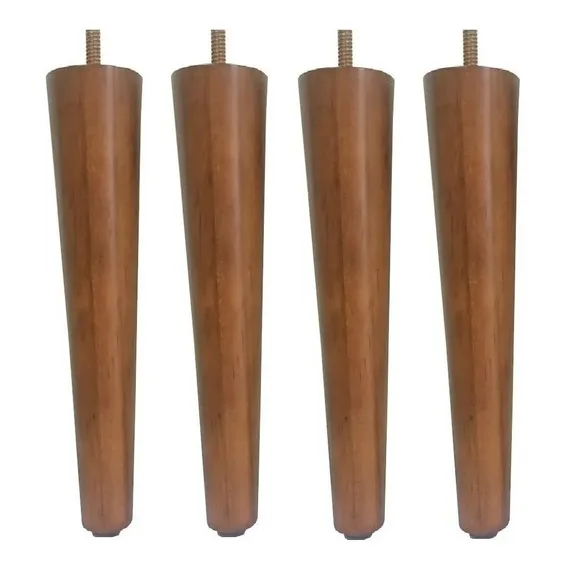 Kit 4 Pé Palito 30cm Sofá, Mesa, Puff, Poltrona Castanho Foto 1
