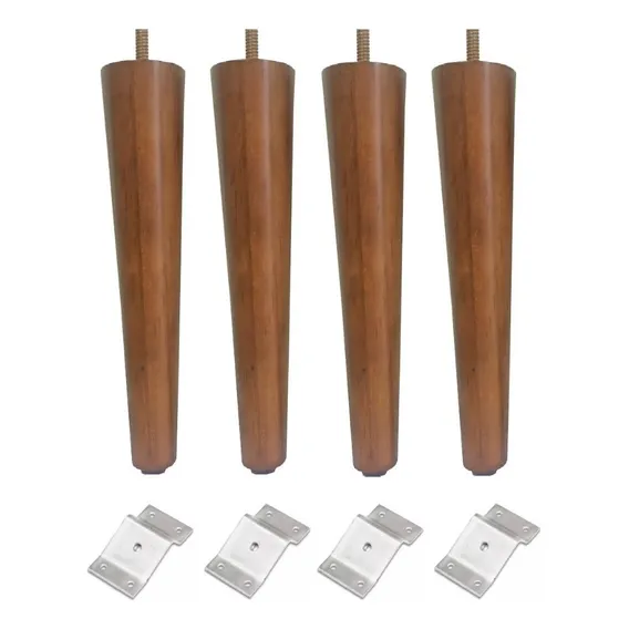 Kit 4 PĂ© Palito 40cm Eucalipto + Chapa Inclinada Jtfull Cor AmĂȘndoa Marrom Claro Foto 1