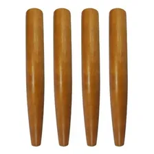 Kit 4 Pé Palito Castanho 60cm Madeira Eucalipto P/ Poltronas Foto  mini 1