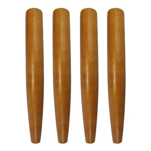 Kit 4 Pé Palito Castanho 60cm Madeira Eucalipto P/ Poltronas Foto 1