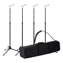Kit 4 Pedestais De Microfone + Bag Aweda Ams-412x4+bag1 Foto mini 1