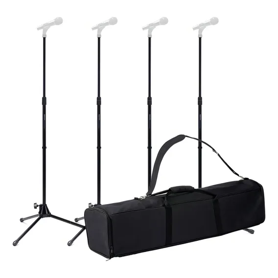Kit 4 Pedestais De Microfone + Bag Aweda Ams-412x4+bag1 Foto 1