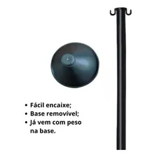 Kit 4 Pedestal Organizador Fila Balizador Postinho Lotérica Cor do pedestal Preto Foto mini 4