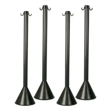 Kit 4 Pedestal Organizador Fila Balizador Postinho Lotérica Cor do pedestal Preto Foto mini 1