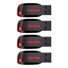 Kit 4 Pendrive Sandisk Cruzer Blade 64gb 2.0 Foto mini 1