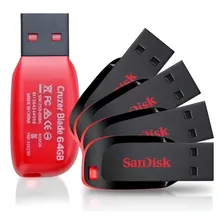 Kit 4 Pendrive Sandisk Cruzer Blade 64gb 2.0 Foto mini 2