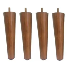 Kit 4 Pés Palito Trapezio 30cm Castanho Para Poltrona Ou Puf Cor Castanho - Palito Foto  mini 1