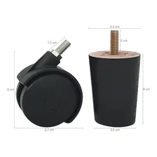 Kit 4 Pés Para Cama Box Com 2 Rodízio Cama Solteiro Cama Bau Foto mini  3