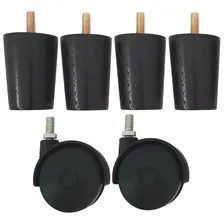 Kit 4 Pés Para Cama Box Com 2 Rodízio Cama Solteiro Cama Bau Foto  mini 1