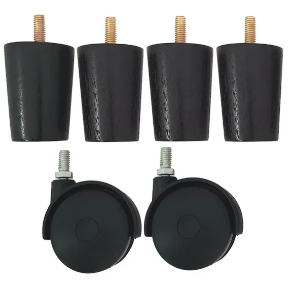 Kit 4 Pés Para Cama Box Com 2 Rodízio Cama Solteiro Cama Bau Foto 1