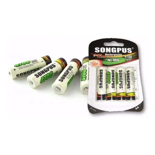 Kit 4 Pilha Recarregável Songpus - 4700mah Digital Power Aa Foto 1