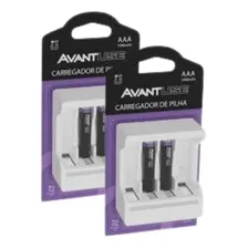 Kit 4 Pilhas Recarregáveis Aaa + 2 Carregador 1000mah avant Foto mini 1