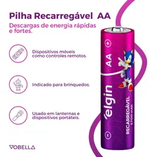Kit 4 Pilhas Recarregável Aa 2700mah Elgin 2 Cartela Elgin Foto mini 2