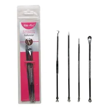 Kit 4 Pinças Extrator Cravos E Espinhas Acne Hello Mini Kit Foto mini 1