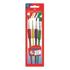 Kit 4 Pincéis de Pintura Faber Castell Soft Touch Artístico Foto  mini 1