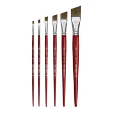 Kit 4 Pincel Chanfrado Sintetico Condor 287 (4 8 12 16) Cerdas Escuro Foto mini  2