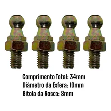 Kit 4 Pino Parafuso Esférico Amortecedor Capô E Porta Malas Foto mini  2