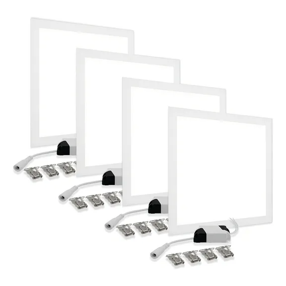 Kit 4 Plafon Embutir Painel Led 60x60 50w Slim Quadrado Frio Estrutura Branco-frio 110v 220v (bivolt) Foto 1