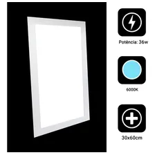 Kit 4 Plafon Painel Led Embutir 30x60 36w Luz Frio Cor Branco Frio Voltagem 110v/220v (bivolt) Foto mini 4