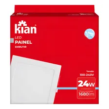 Kit 4 Plafon Painel Led Embutir Quad 24w 6000k Branca Fria 110v/220v Foto mini 2
