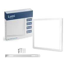 Kit 4 Plafon Painel Led Lumi Sobrepor Quadrado 12w Luz Branco Frio 6500k Bivolt Foto mini 1