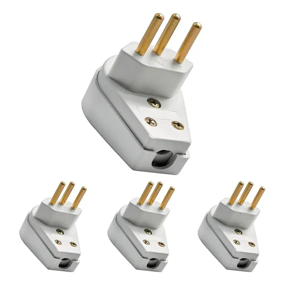 Kit 4 Plug Macho 20a 2p+t Pino Prensa Cabo Gigante Ilumi Foto 1