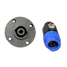 Kit 4 Plug Speakon Fêmea Painel + 4 Plug Speakon Macho Cor Preto Foto mini  2