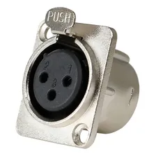 Kit 4 Plug Xlr Conector Femea Painel Metal Santo Angelo Sa2x Foto mini  2