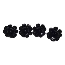 Kit 4 Porta Guardanapos Flor Delicada Preto Foto mini 1
