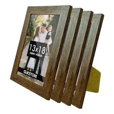 Kit 4 Porta Retrato 13x18 Decorativo Gravata Com Vidro Foto Cor Tabaco Foto mini 1
