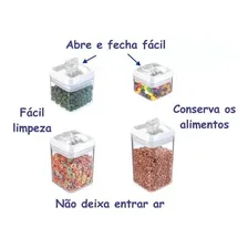 Kit 4 Potes Herméticos Acrílico Quadrado Com Tampa Preta Cor Transparente Foto mini 4