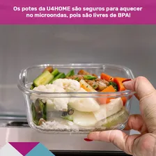 Kit 4 Potes Herméticos Marmita Vidro Papinha 370ml E 800ml Cor Branco Foto mini  2