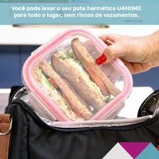 Kit 4 Potes Herméticos Marmita Vidro Papinha 370ml E 800ml Cor Branco Foto mini 4