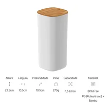 Kit 4 Potes Organizadores Cozinha Herméticos Keep Branco Ou Foto mini 4