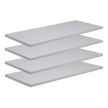 Kit 4 Prateleira Suspensa Mdf Branco Fosco Suporte Invisível Foto  mini 1