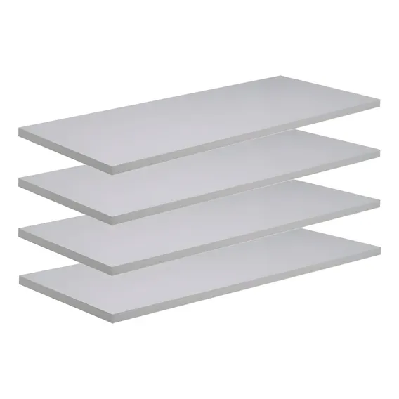 Kit 4 Prateleira Suspensa Mdf Branco Fosco Suporte Invisível Foto 1
