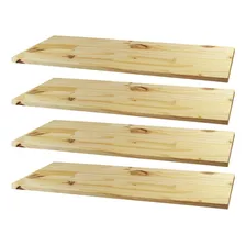 Kit 4 Prateleiras 60x20 Reta Painel Pinus + Suporte Incluso Foto mini 1