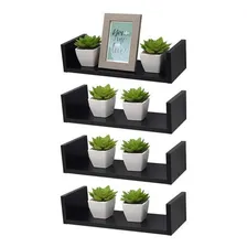 Kit 4 Prateleiras Nichos U 40x20 Mdf Com Suporte Invisível Foto mini 1
