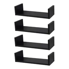 Kit 4 Prateleiras Nichos U 40x20 Mdf Com Suporte Invisível Foto mini 2