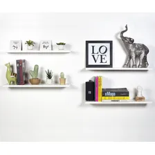 Kit 4 Prateleiras Organizadoras Parede Mdf Branco 40cm Foto mini 2