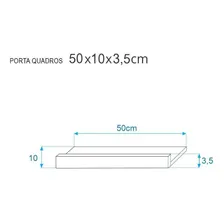 Kit 4 Prateleiras Porta Quadros 50 X 10cm Carvalho Foto mini  3