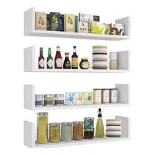 Kit 4 Prateleiras U Nicho Mdf 15mm 60x15 Branca Cor Branco Foto mini 1