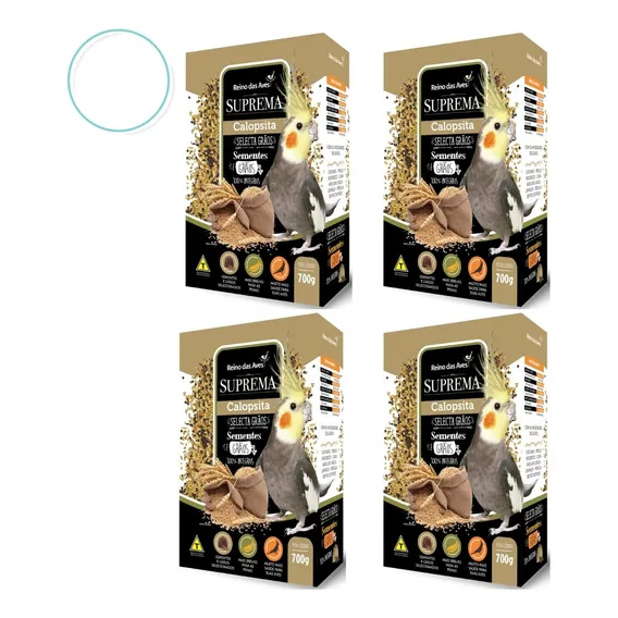 Kit 4 Ração Suprema Calopsita Selecta Grãos Reino Das Aves Foto 1