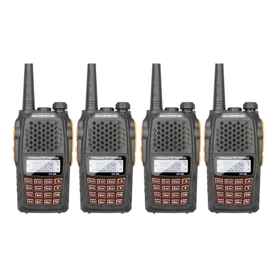 Kit 4 Radio Ht Walk Talk Dual Band Uhf Vhf Fm Baofeng Uv6r Foto 1