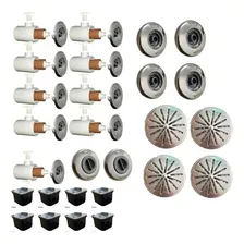 Kit 4 Ralo Inox 4 Retorno 4 Aspiração 9 Bico Hidro Inox 50mm Foto  mini 1